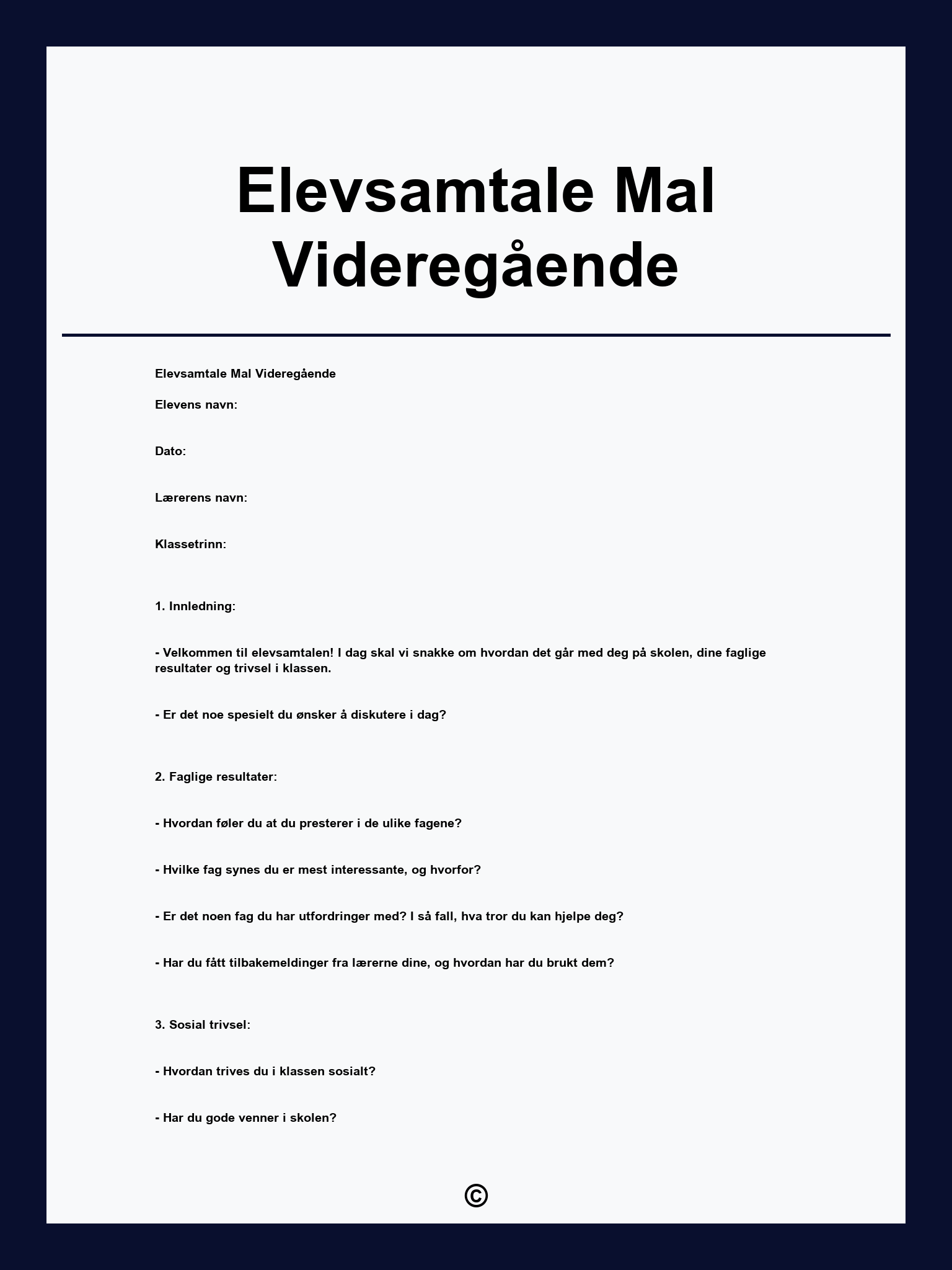 Elevsamtale Mal Videregående