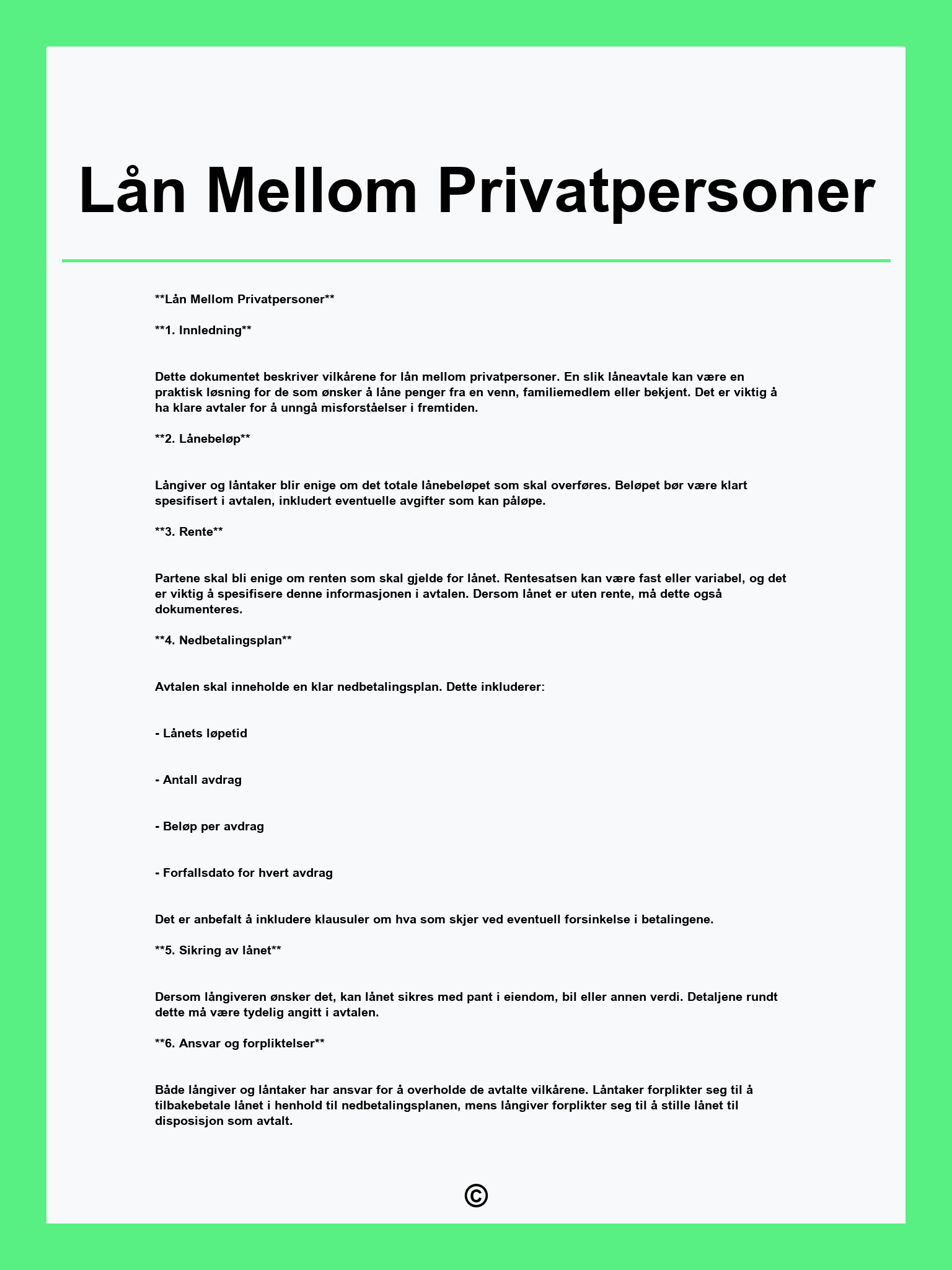 Lån Mellom Privatpersoner