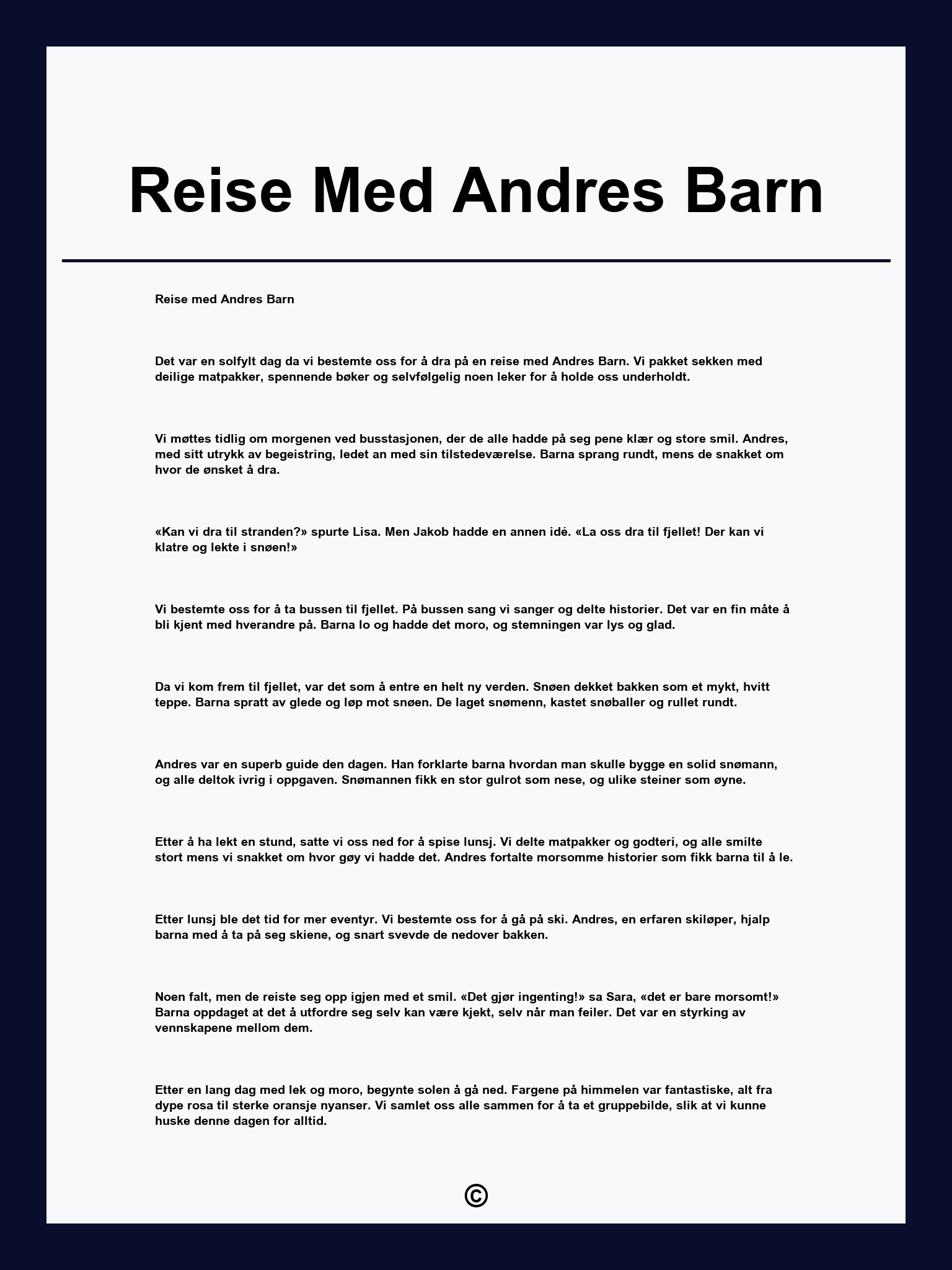 Reise Med Andres Barn