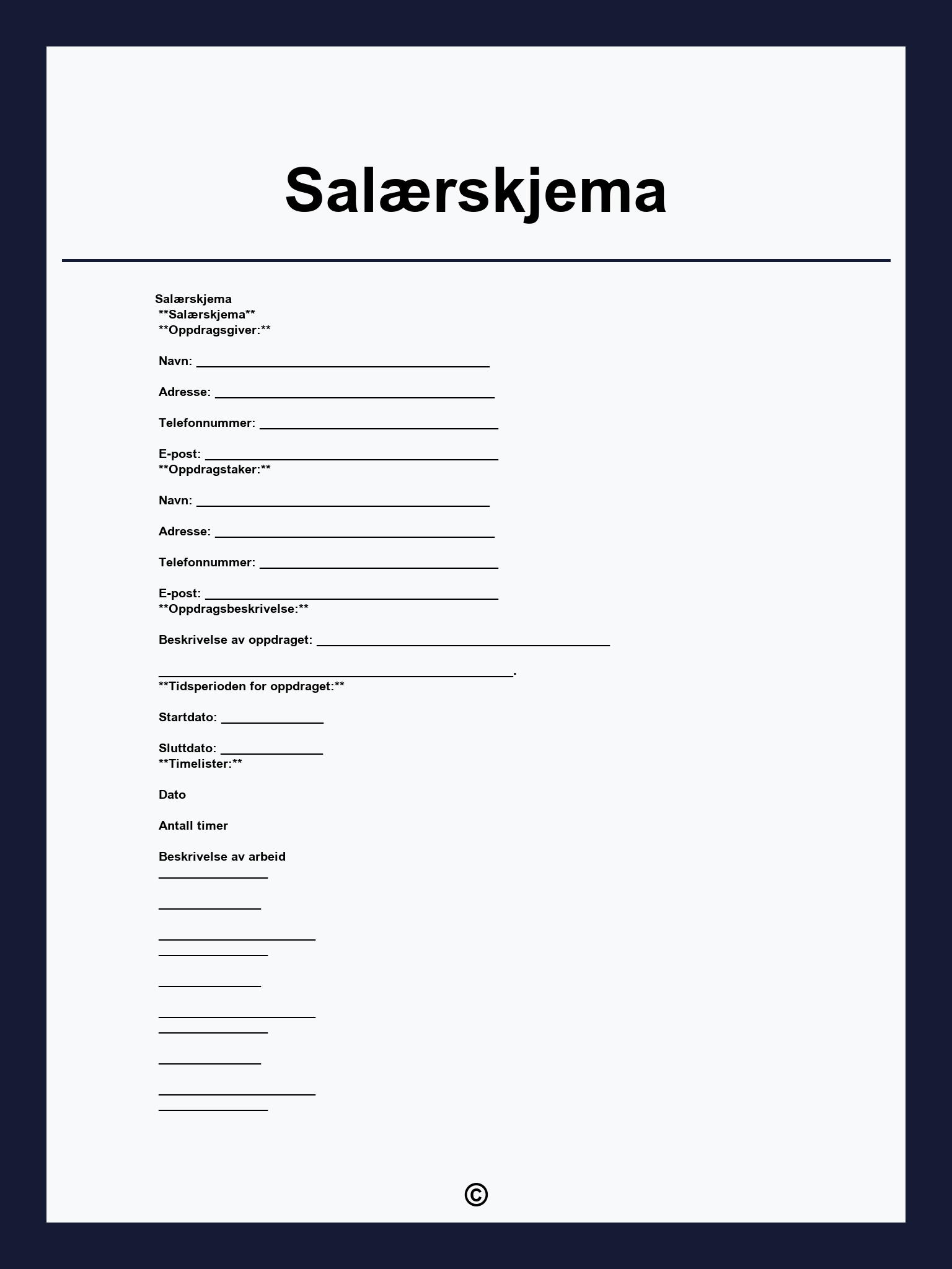 Salærskjema