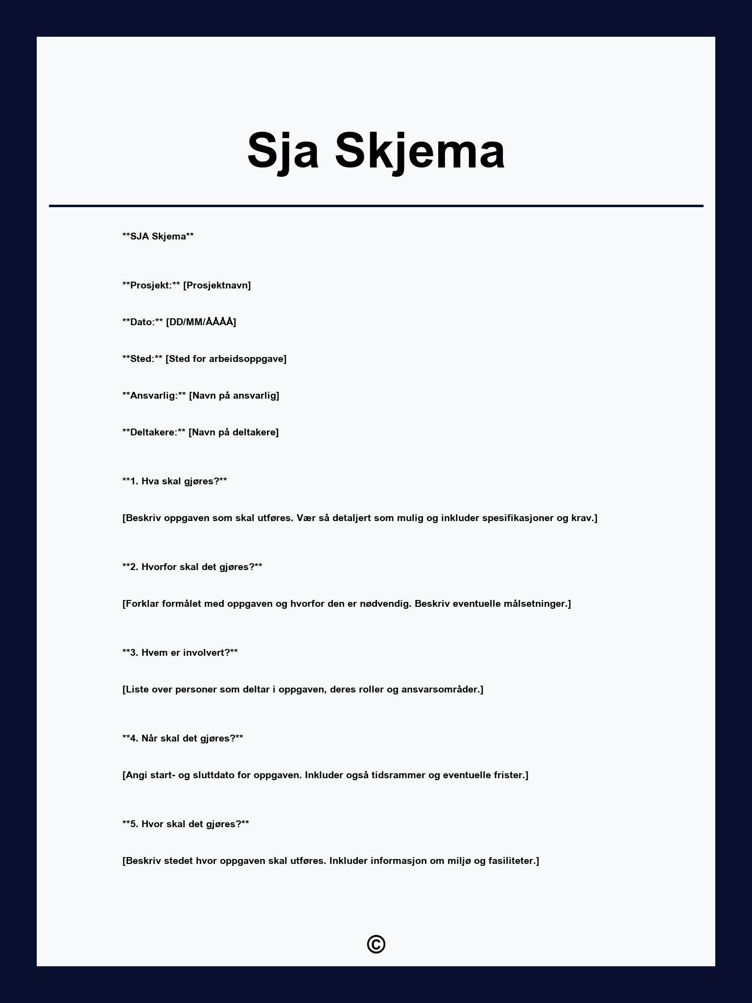Sja Skjema
