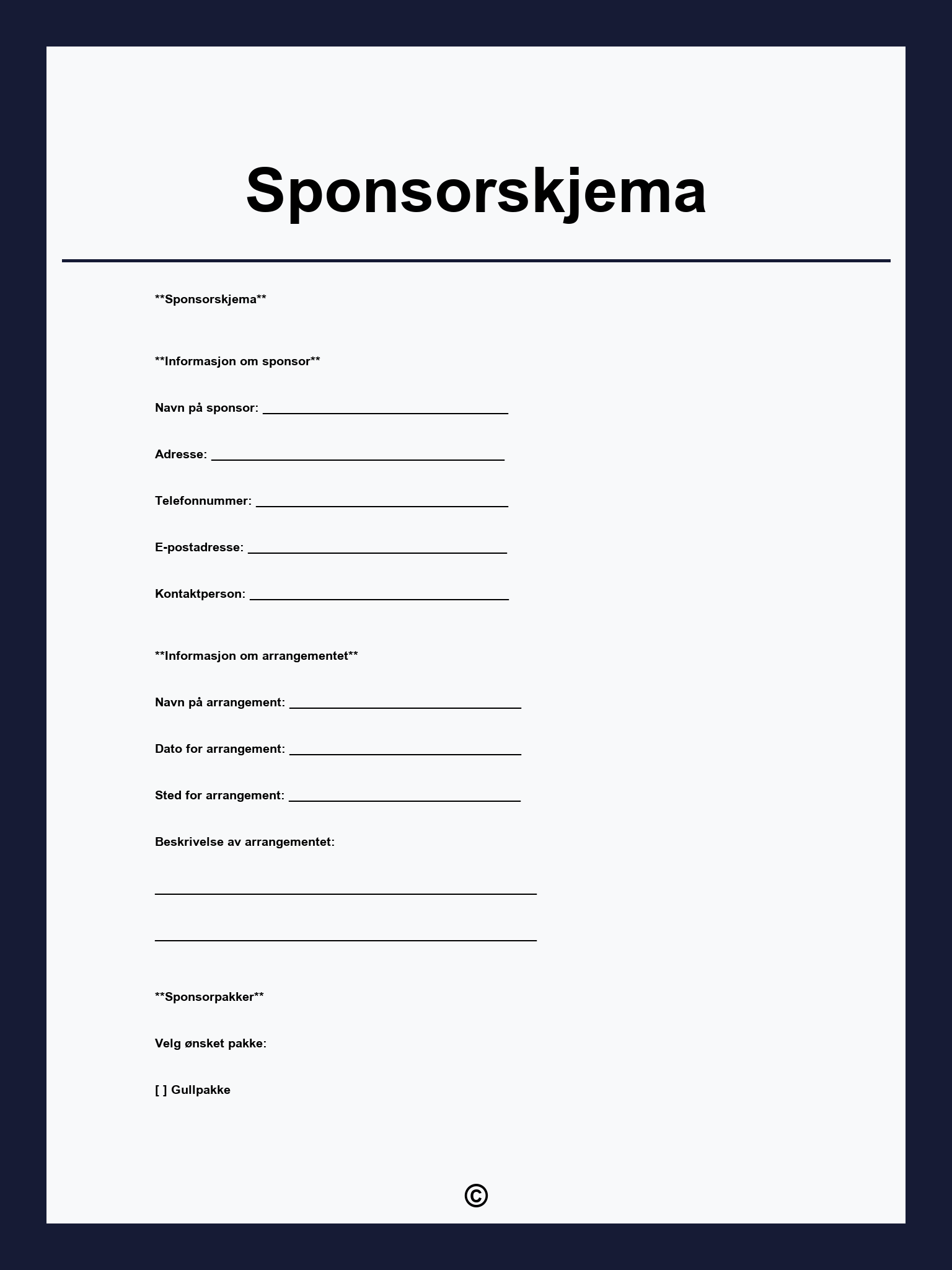 Sponsorskjema