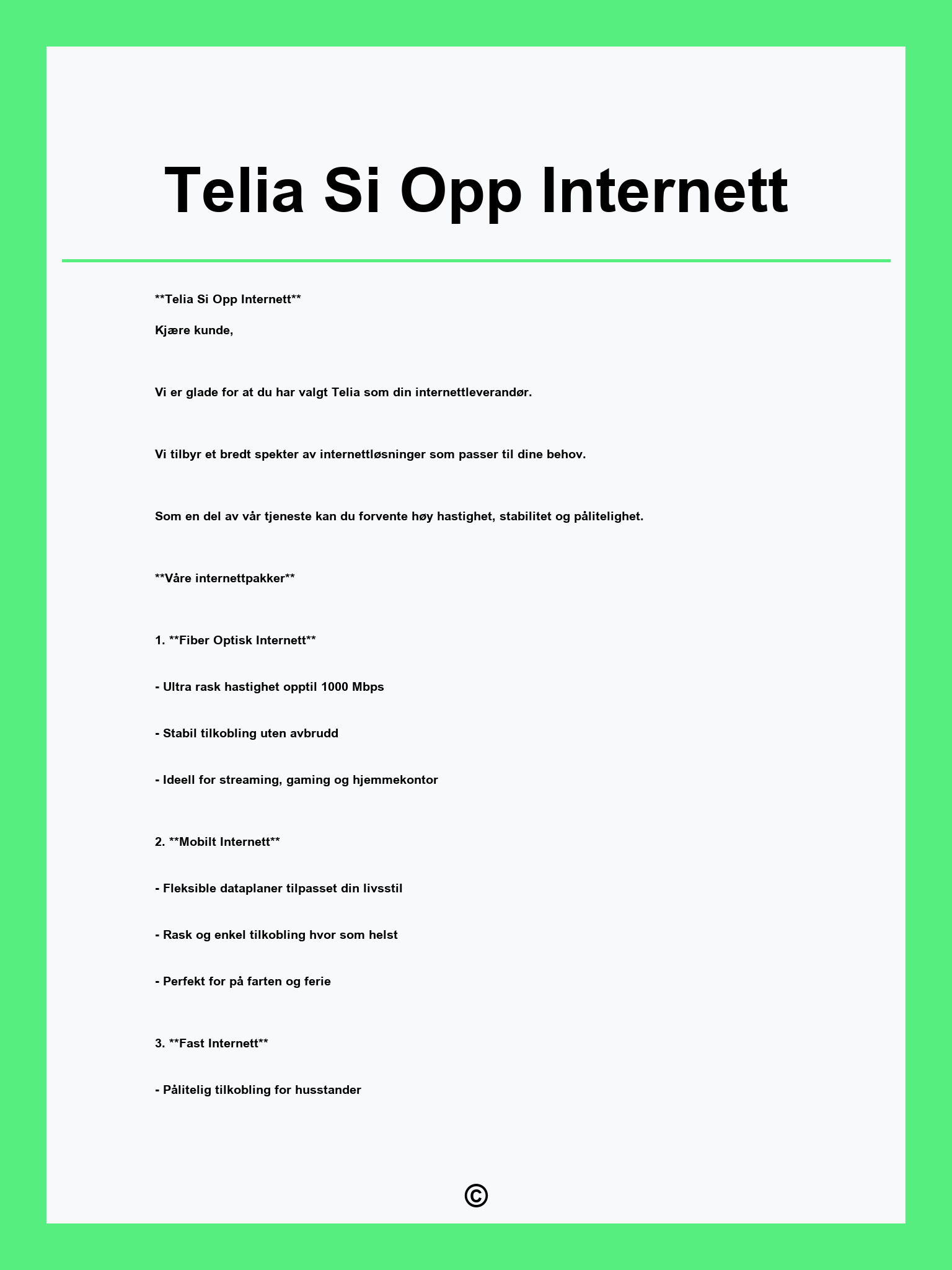 Telia Si Opp Internett