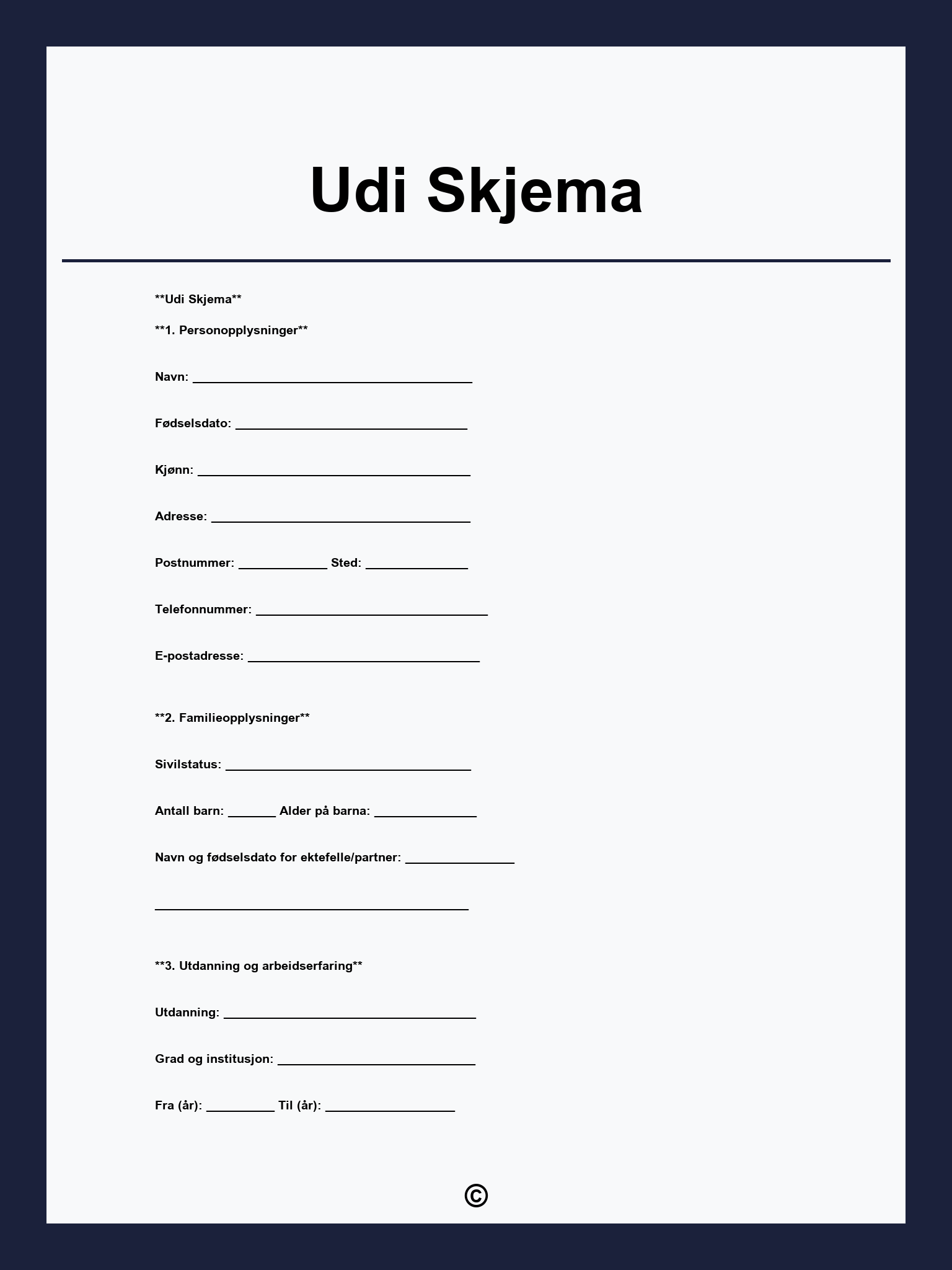 Udi Skjema